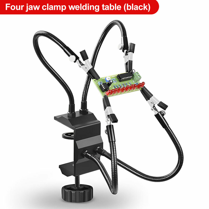 Helping Hands Soldering Third Hand PCB Circuit Board Holder Flexible Arms with Non-Slip Desk Clamp Base for Boards Repair