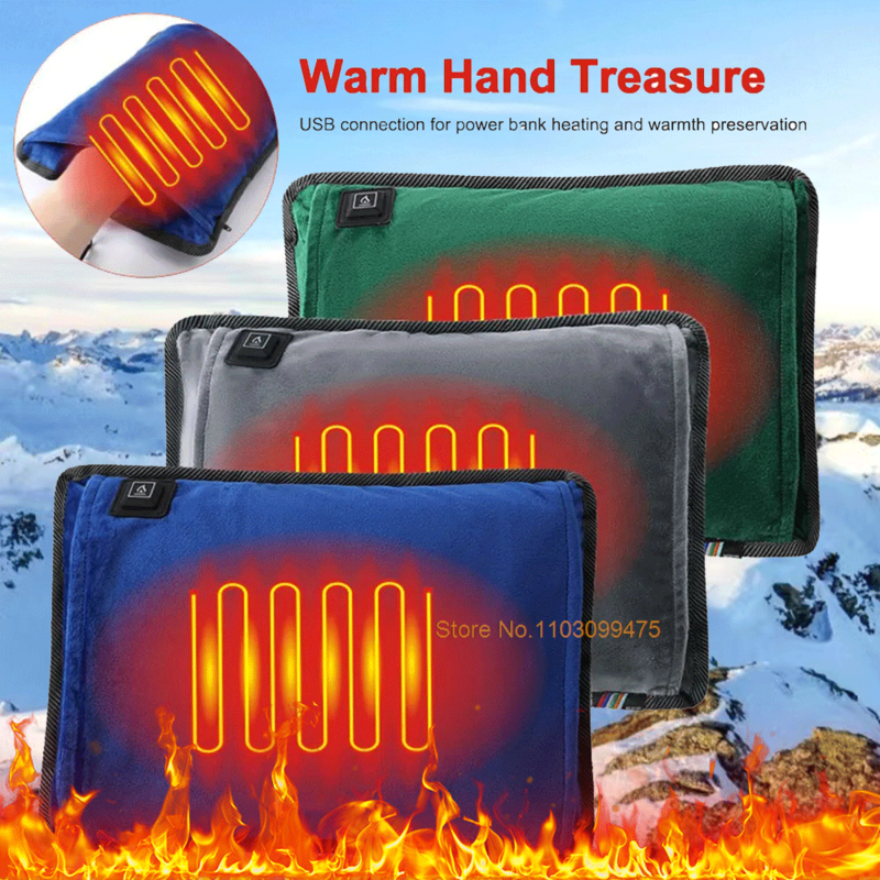 Elektryczne ogrzewacz dłoni ładowanie USB elektryczna mata grzewcza mężczyzn, kobiety, które myją ciepłą torbę, odporną na zimno, zimowa kemping na zewnątrz