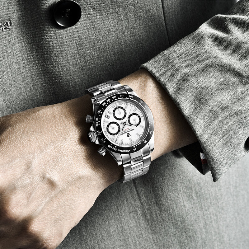 PAGANI 디자인 탑 브랜드 남성용 스포츠 쿼츠 시계, 사파이어 스테인레스 스틸 방수 크로노그래프, 럭셔리 Reloj Hombre, 2024 신제품