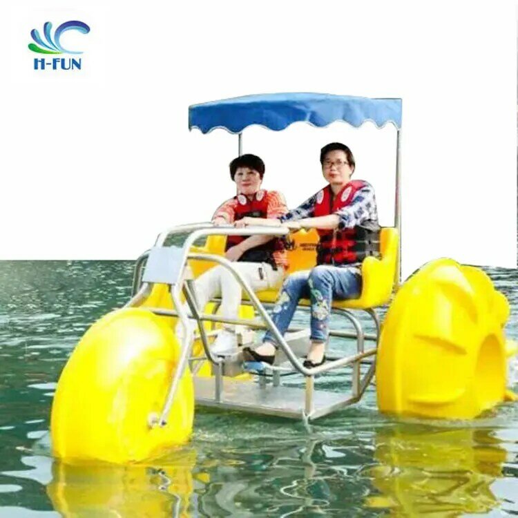 プラスチック製のフローティングバイクペダル,ハンドル付きボート