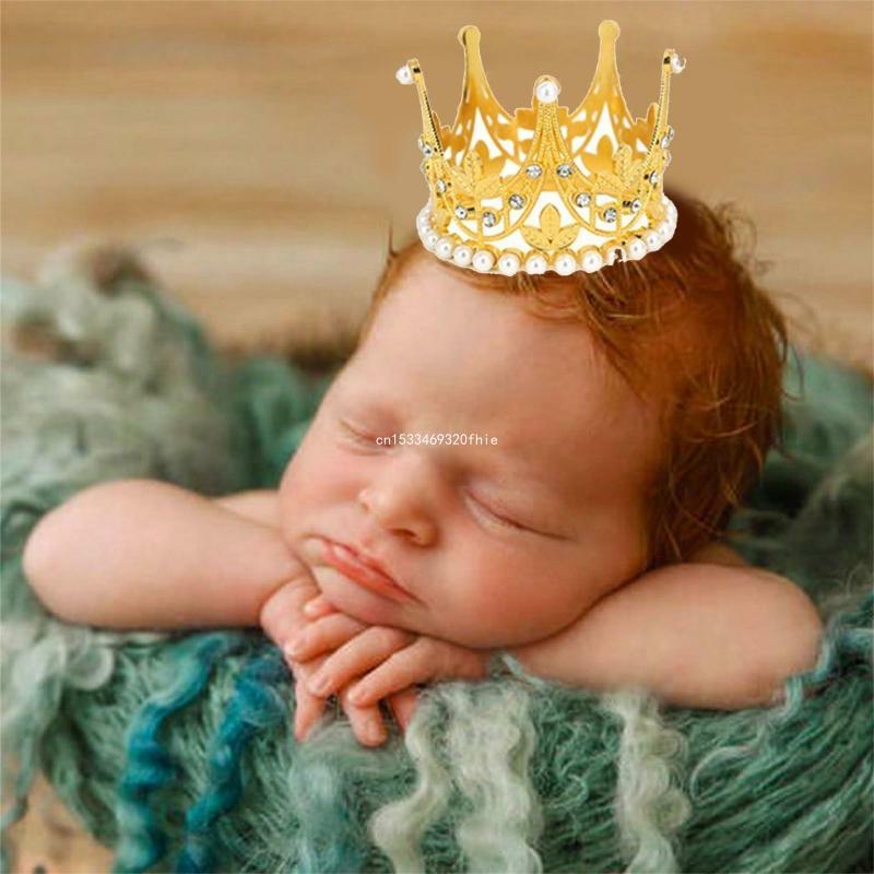 공주 왕자 테마 신생아 사진 크라운은 사진의 우아함을 향상시킵니다
