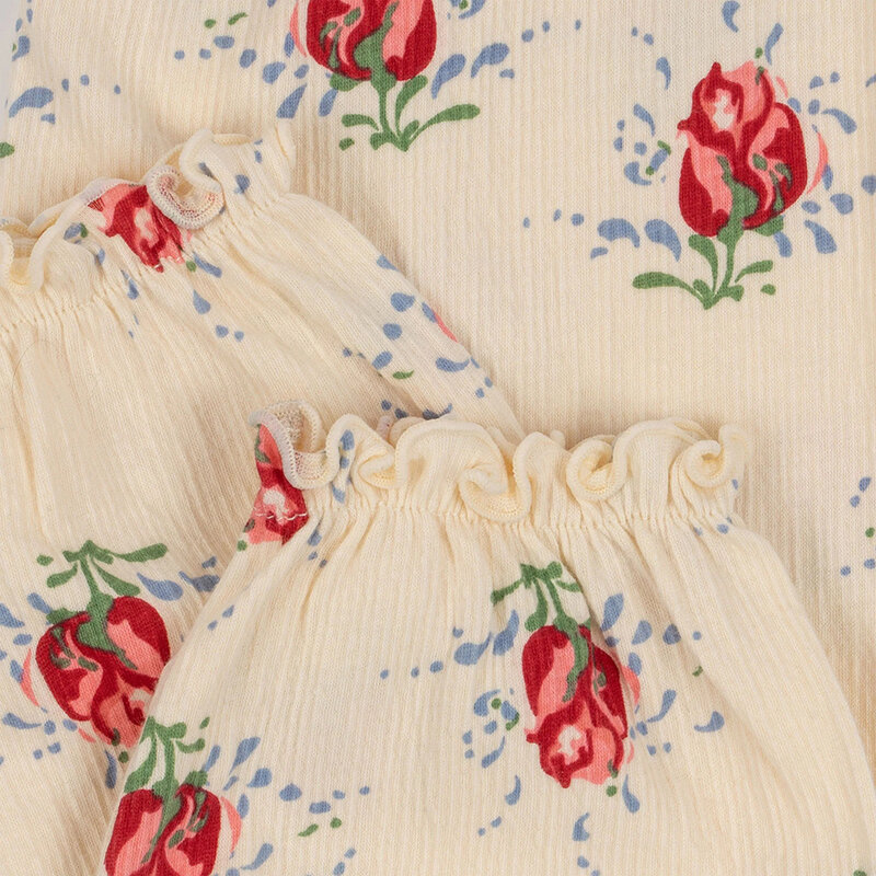 1-9 anni KS primavera neonate rose stampa abito arruffato abiti ragazze camicetta di cotone pantaloni set camicie per bambini vestiti per bambini