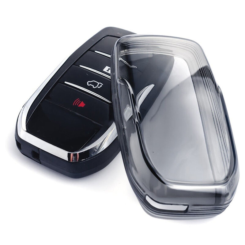 Preto Transparente Caso Key Fob, Chave do carro, Modificação Interior Acessórios, Toyota, Sienna, Venza