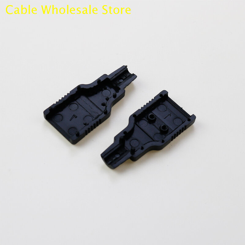 Оптовый магазин кабелей, 1 шт., A-образный разъем USB, 4-контактный разъем, розетка, черная пластиковая крышка, USB-разъем