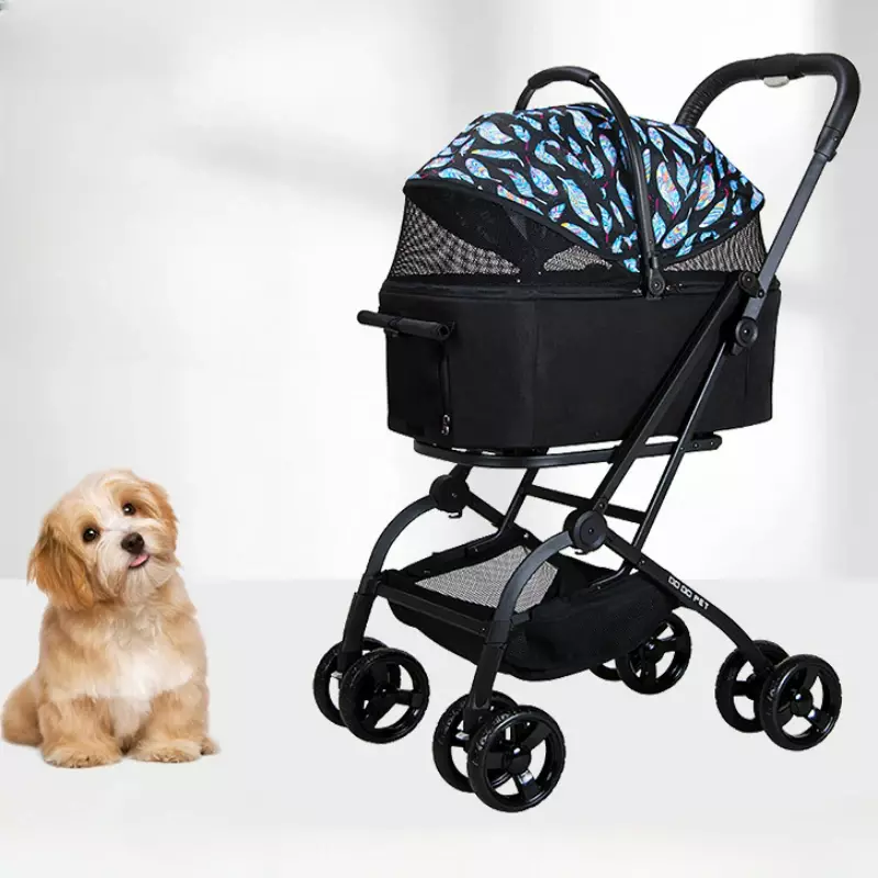 High Landscape Pet Stroller Detached Multifunctional Pet Car Lightweight Folding Cat Stroller Pet Portable Stroller Dogs Buggy