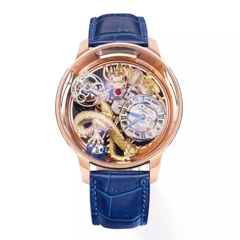 2024 Nieuwste Jacob Mechanische Tourbillon Horloge Kristal Materiaal Waterdicht Hemelse Draak Heren Limited Edition Horloge