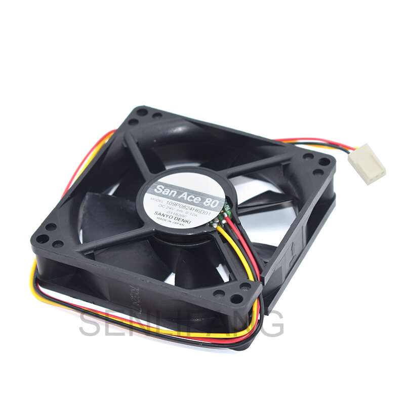 Brand New Cooler 109P0824H6D01 DC 24V 0.12A Three Lines Square Cooling Fan For SANYO