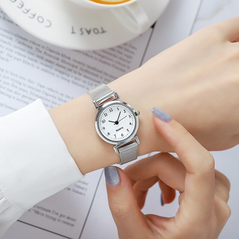 Jam tangan wanita perak, jam tangan wanita kecil, jam tangan wanita modis, jam tangan wanita Reloj Mujer