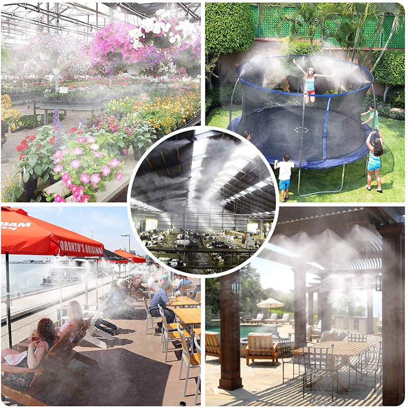 40FT fai da te giardino atomizzatore a spruzzo d'acqua 10 pezzi sistema di nebulizzazione a connessione rapida per terrazza Patio ombrellone trampolino serra
