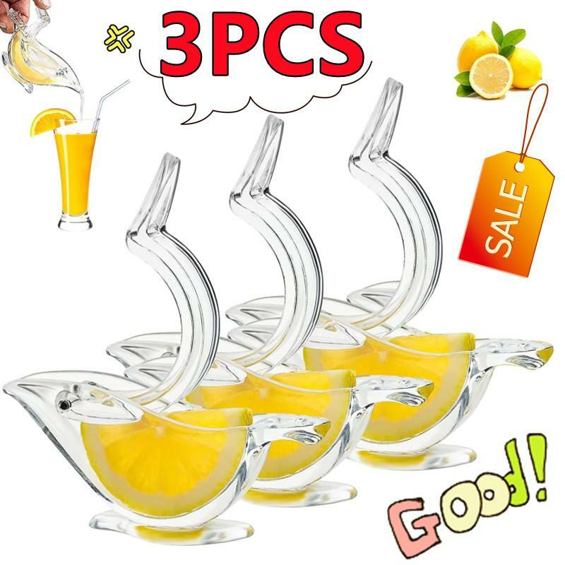 Mini exprimidor Manual de frutas para el hogar, herramienta antideslizante de cocina, exprimidor portátil transparente con forma de pájaro, naranja y limón, 3/2/1 Uds.