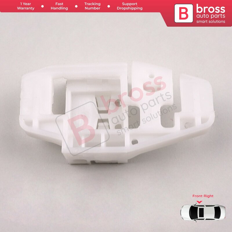 Bross Auto Parts BWR151 Electrical Power Window Regulator Clip Front Right for Citroen C3 Renault Scenic Modus Made in Turkey