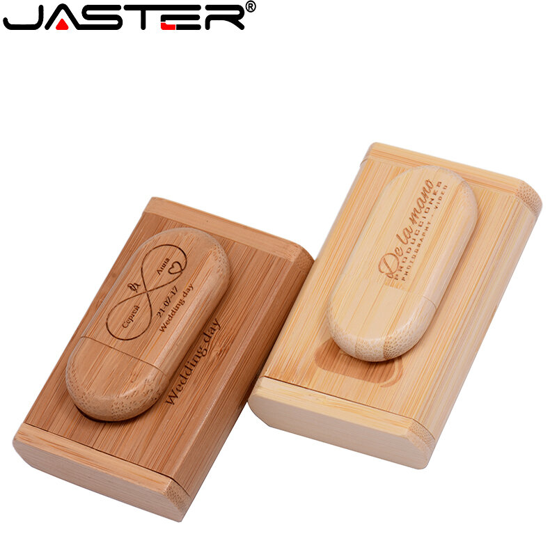 Jaster pendrive de madeira, 5 argolas, usb, 4gb, 8gb, 16gb, logotipo personalizado, para presente
