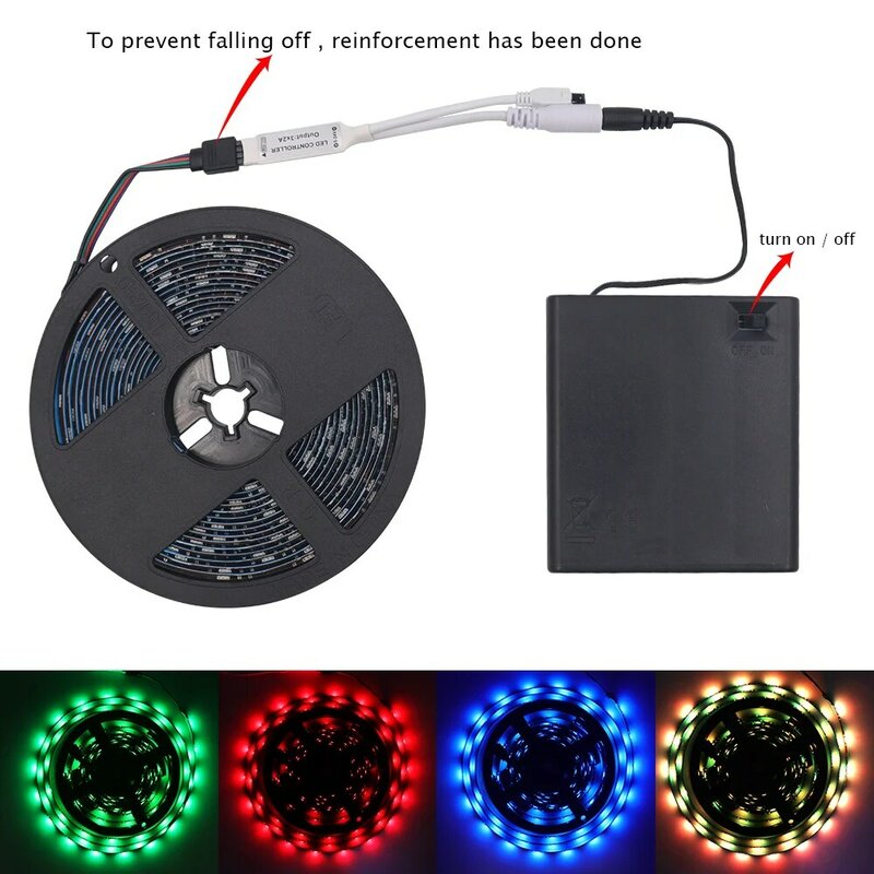 5V LED Strip 5050 RGB Battery Operated Dimmable Waterproof IR RF Remote Control TV Backlights Flexible LED Tape Ribbon Light