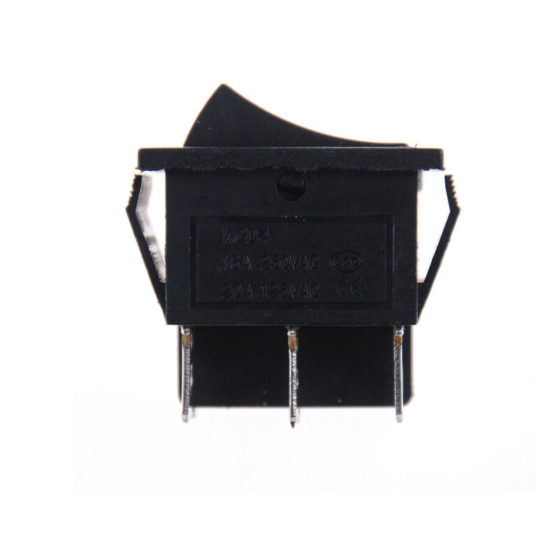 Горячая Распродажа 1 шт. KCD4 клавишный переключатель, черный DPDT ВКЛ./ВЫКЛ./ВКЛ., 6 контактов, 16A/250VAC 20A/125VAC