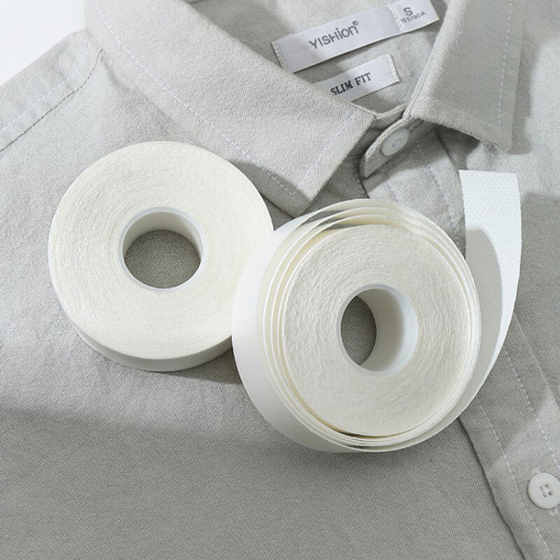 1 Rol Zelfklevende Kraag Styling Tape Niet Kromtrekken Shirt Nek Beschermer Pads Shirt Kraag Ondersteuning Kraag Zweet Verwijderen Pads