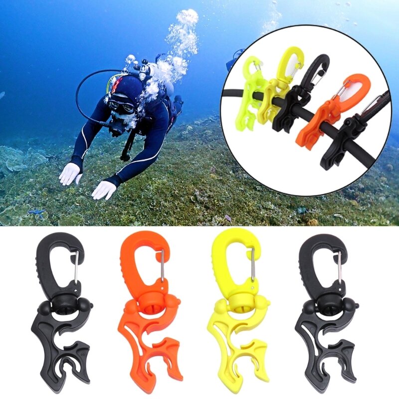 Scubas Diving Double Hose Holder Clip, Diving Double BCD Hose Holder Clip Regulator Retainer Buckle Hook for Snorkeling