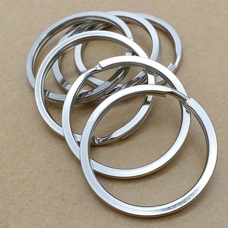 Gantungan Kunci baja logam kosong, 20/100 buah gantungan kunci Split cincin gantungan kunci fob cincin pemegang kunci Wanita Pria DIY gantungan kunci aksesoris