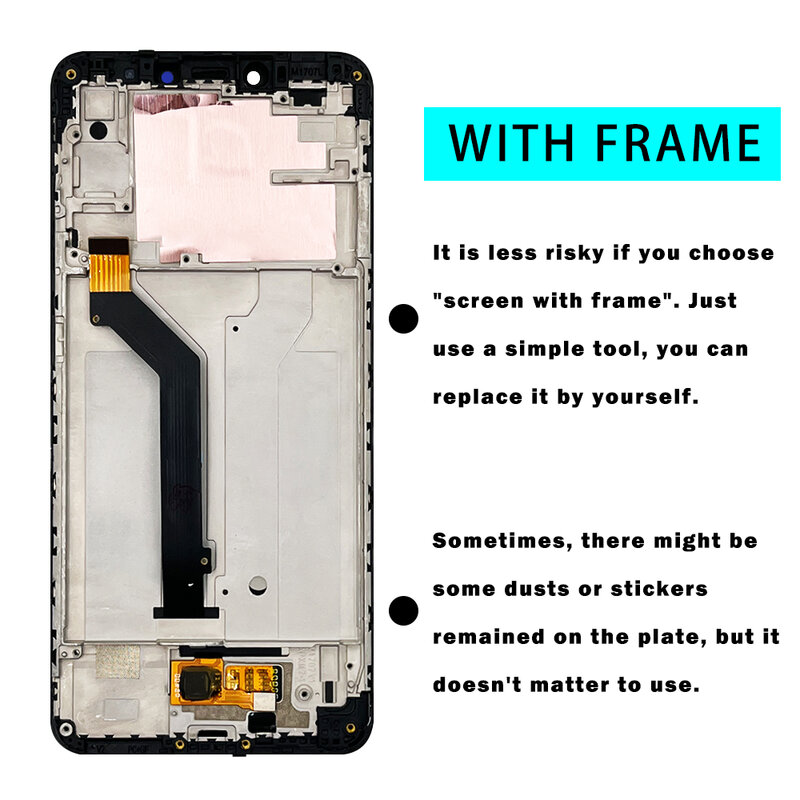 Kmxbe 5.99" Original LCD For Xiaomi Redmi S2 M1803E6G M1803E6H Display Touch Screen Digitizer Assembly With Frame For Redmi Y2
