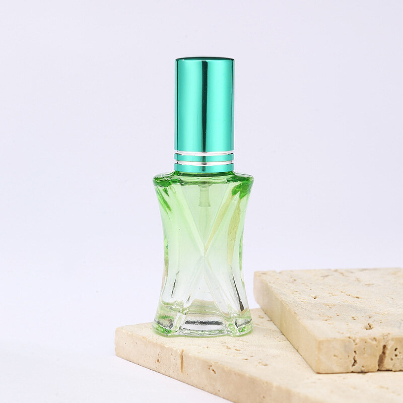 10ml przenośne Mini kolorowe szkło wielokrotnego napełniania buteleczki do perfum rozpylacz z pompką puste pojemnik na kosmetyki Atomizer próbki fiolki do podróży