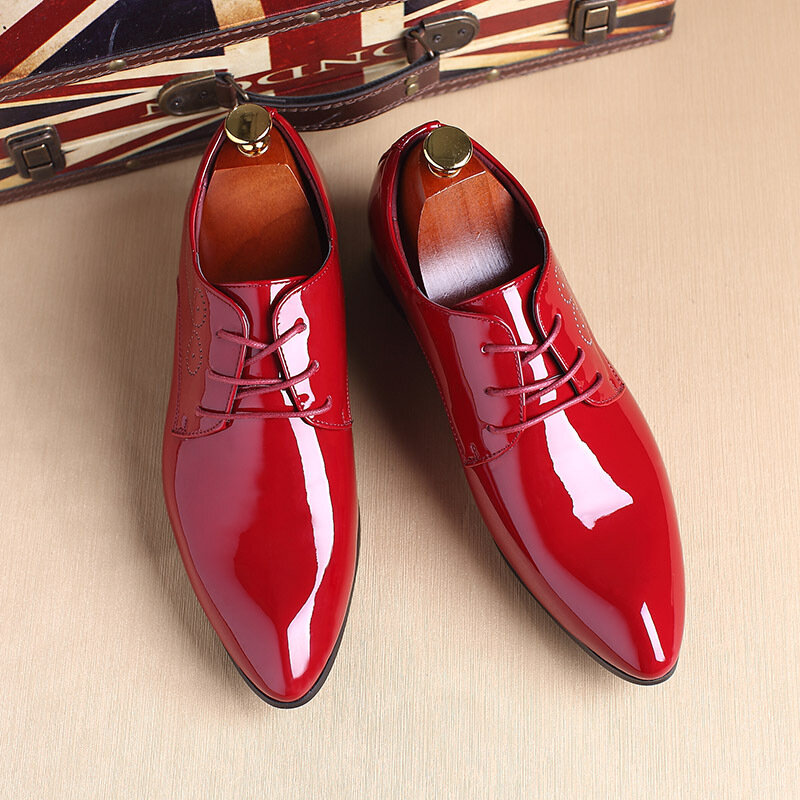 Мужские туфли-оксфорды из ПУ кожи, в британском стиле