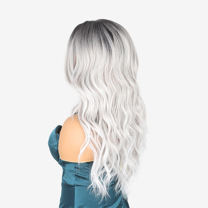 SNQP Wig rambut keriting panjang 65cm dengan pemisah tengah baru modis Wig rambut untuk wanita Wig sintetis tahan panas pesta Cosplay harian