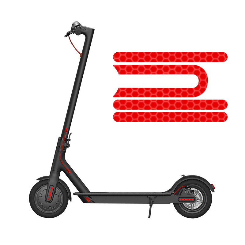 Adesivos reflexivos pro para scooter elétrico, estilo traseiro, refletor de advertência, acessórios de scooter, decalques, 4 pcs/set, m365