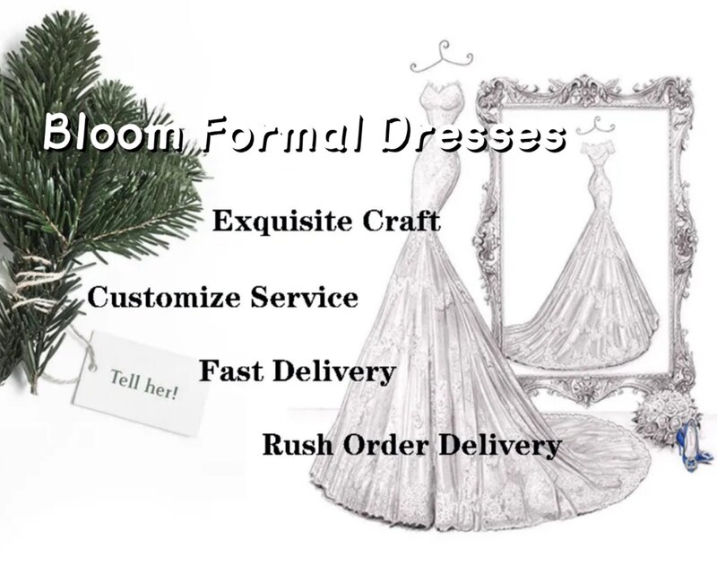 Bloom-vestido de noche con tirantes finos y cuentas para mujer, traje elegante Formal con cola larga, ideal para fiesta de boda, 2024