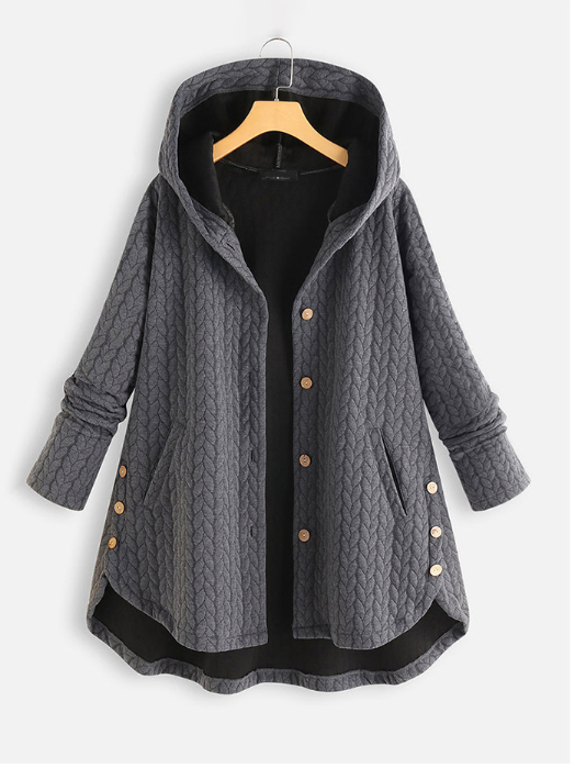 Chaqueta de algodón con capucha para mujer, abrigo de felpa de punto, Top de botonadura única, 7XL, 8XL