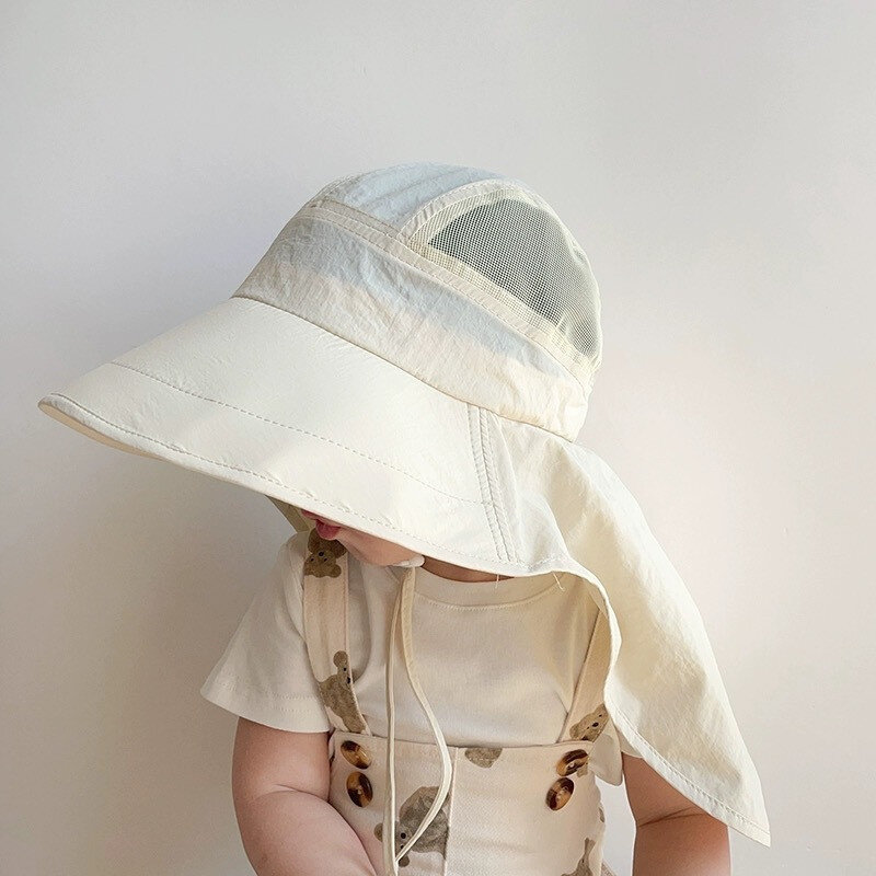 子供用の速乾性の日よけ帽,大きなバイザー付きの漁師の帽子,夏用