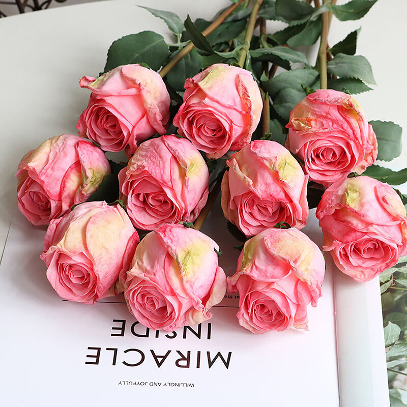 Sztuczne kwiaty róża imitacja róża ręcznie robiona do dekoracji ślubnej do domu kwiat kwiat z jedwabiu salonu dekoracja świąteczna wazon