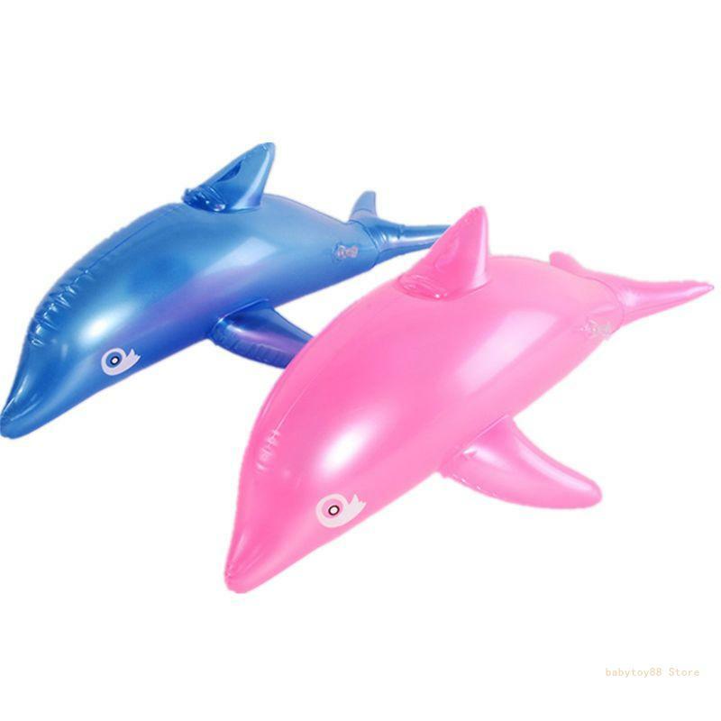 Y4ud inflável golfinho piscina segurança float água brinquedo para crianças brinquedo festa aniversário praia suprimentos cor