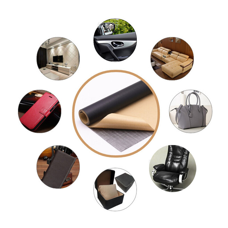 Auto-adesivo PU Leather Fabric Patch, Patches de Reparação de Sofá, Stick-on, Tecidos Adesivos, Scrapbook, 50x137cm