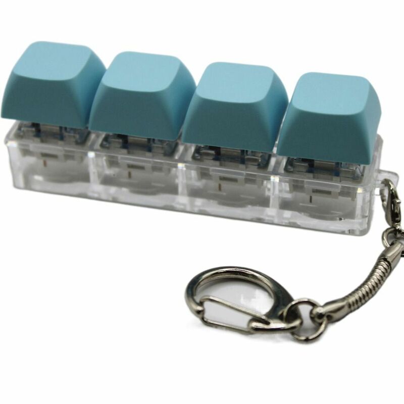 Mainan menyenangkan Keyboard Clicker dengan lampu LED penghilang stres dengan gantungan kunci Keyboard mainan Fidget spinner kecemasan