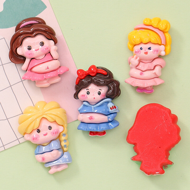 Disney Princess cartoon chubby Blancanieves diy cream glue shell, accesorios para el cabello, pegatinas de taza de agua, joyería de resina, venta al por mayor