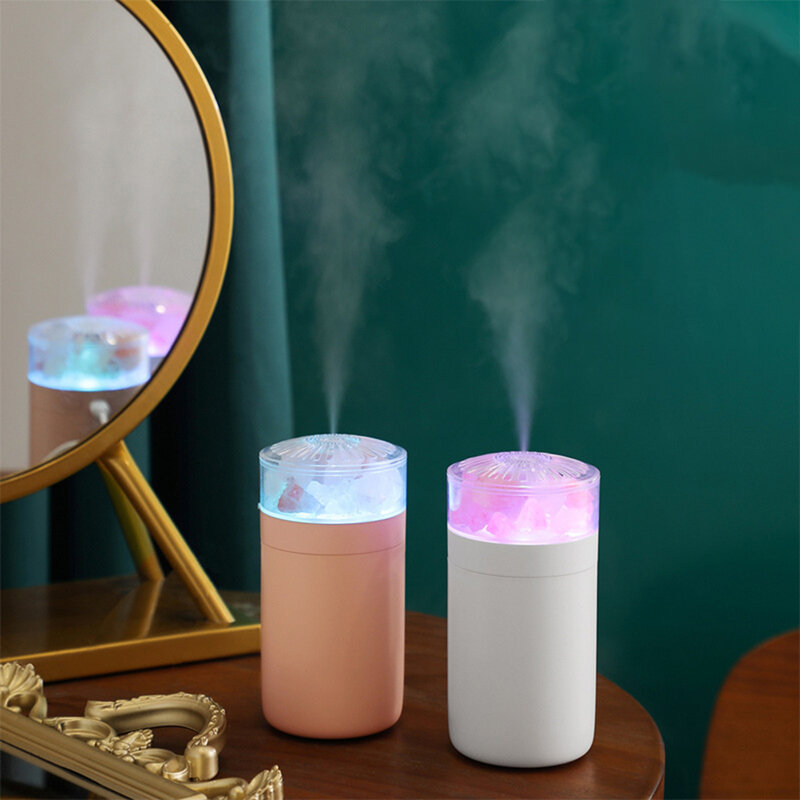 Crystal Ore Air Humidifier Portable Household Essential Oil Atomizing Humidifier Creative Aromatherapy Machine Night Lamp For Of