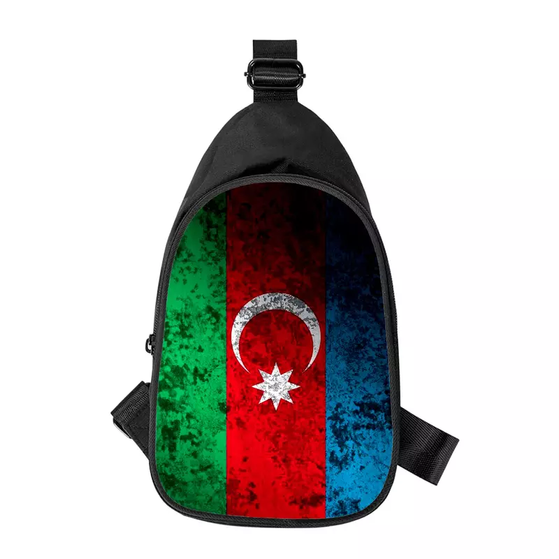 Sac de poitrine à bandoulière imprimé drapeau national de l'Azerbaïdjan pour hommes et femmes, sac initié en alertes onale, sac de taille scolaire pour mari, sac de poitrine masculin, nouveau