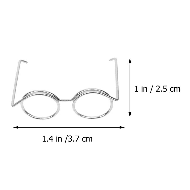 แว่นตากันแดดแบบย้อนยุคแว่นตาโลหะกรอบกลมแว่นตาไร้เลนส์แว่นตาของเล่นขนาดเล็กแว่นตา gaun modis แบบ DIY