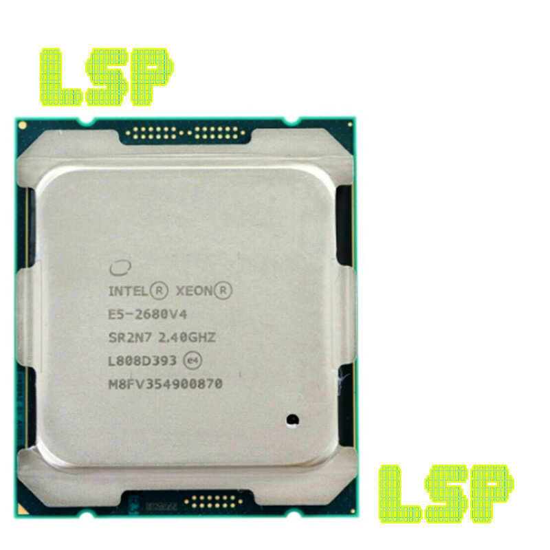 INTEL XEON E5 2680 V4 CPU, prosesor LGA 2011-3 bekas 14 CORE 2.40GHZ 35MB L3 CACHE 120W SR2N7