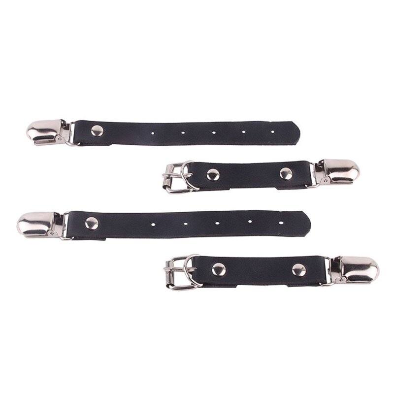 Women Double-Headed Garter Clip Faux Leather Belt Lingerie Thigh Suspender Strap