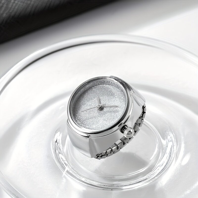 Relógio de quartzo gradiente brilhante para homens e mulheres, analógico, elástico, dedo, festa, clube acessórios