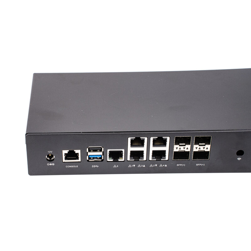 QOTOM-1U Rack Home Serve Router, Q20331G9, Processador Q20332G9, Atom C3758R, C3758, AES-NI Firewall, 5x2.5G LAN, 4x 10GbE, SFP +