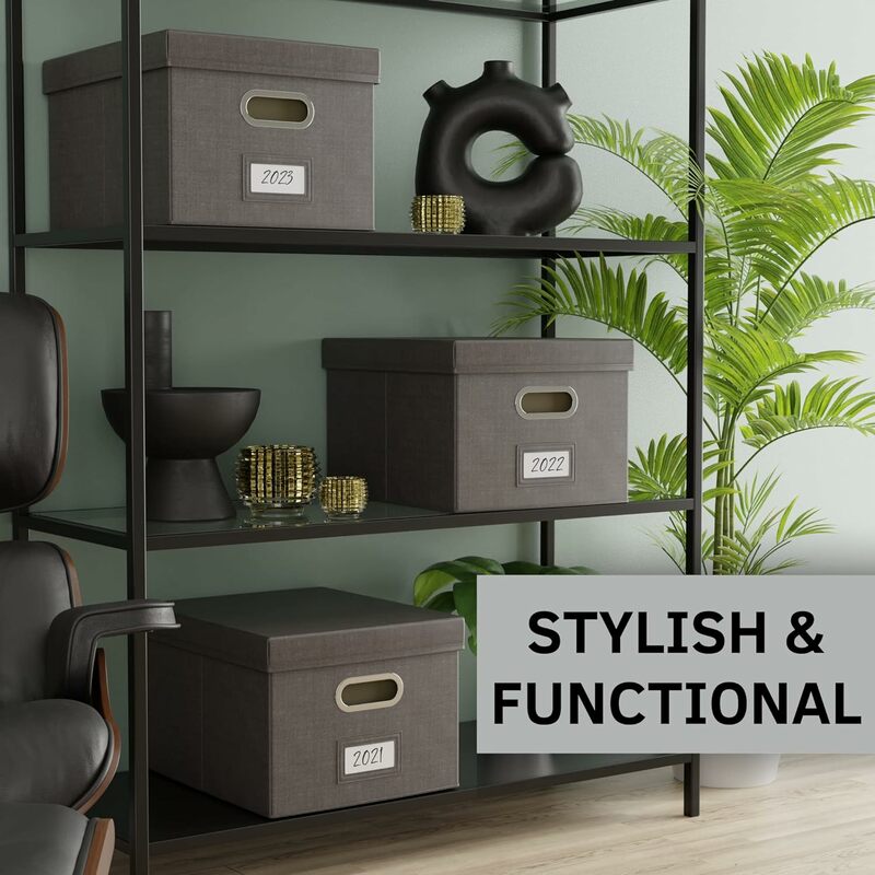 Classeur décoratif, armoire en lin pliable pour un rangement facile, contenant tous vos documents et dossiers avec style