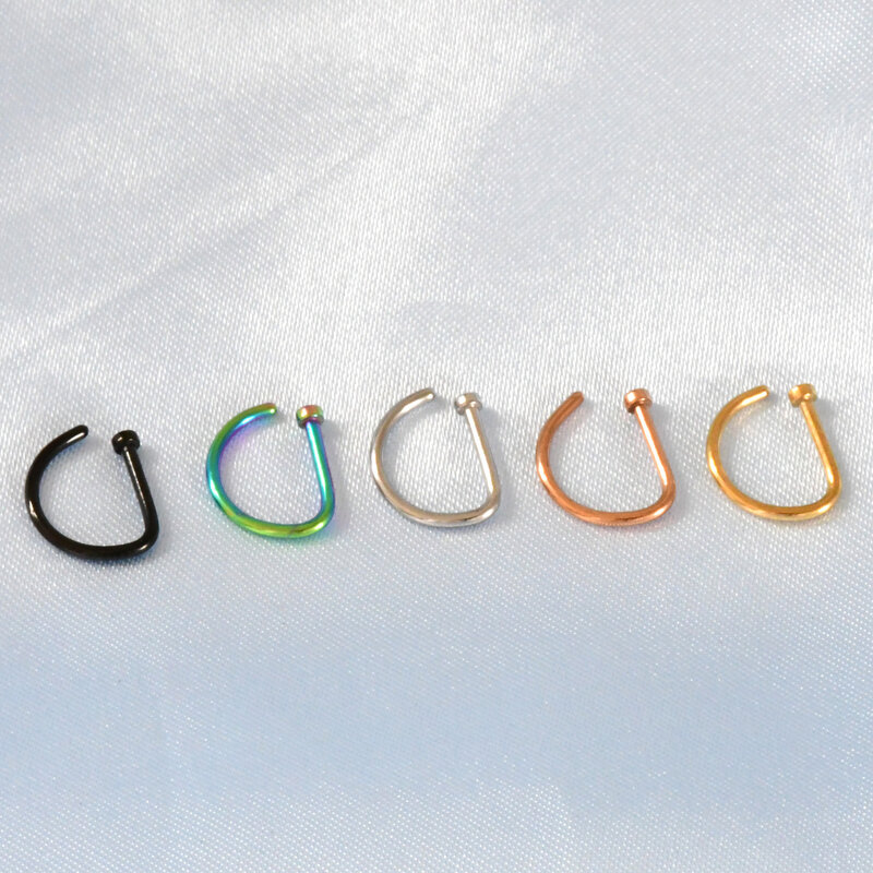 Серьги-гвоздики изогнутые из нержавеющей стали для имитации пирсинга носа