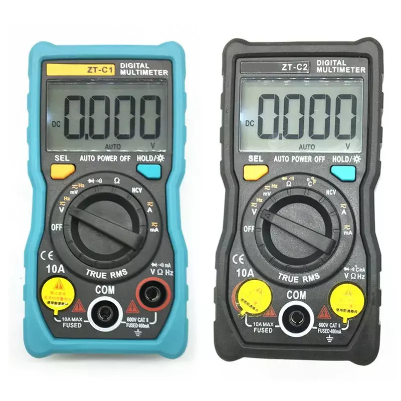 1pcs ZT-C1 ZT-C2 Digital Multimeter Tester True RMS 4000 Counts Multimetro AC DC Voltage Current Voltmeter with NCV Data Hold