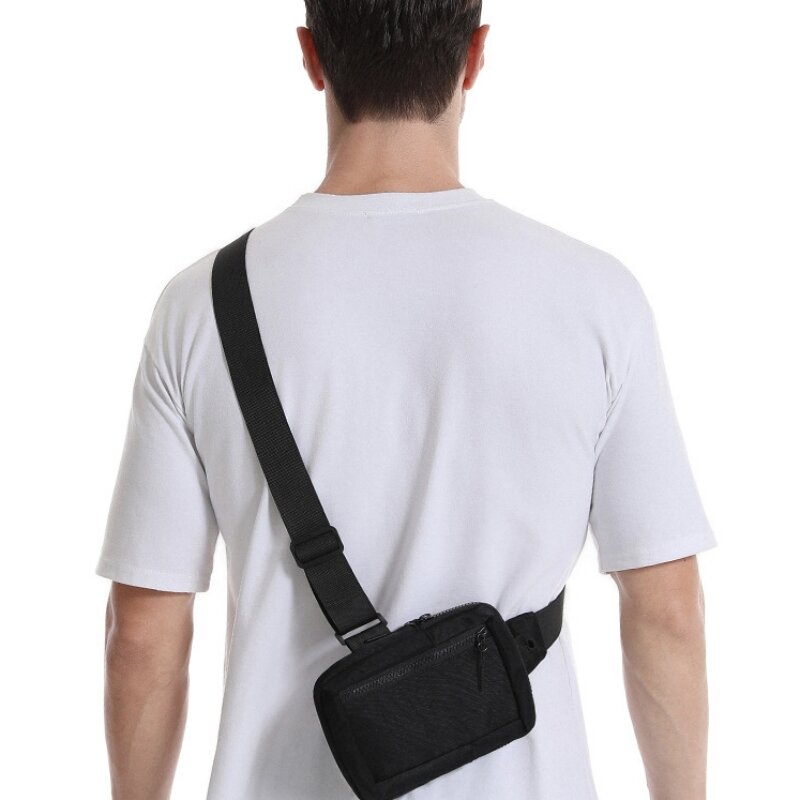 Cross border tas selempang nilon mini, tas dada kecil tahan air olahraga santai luar ruangan untuk pria dan wanita