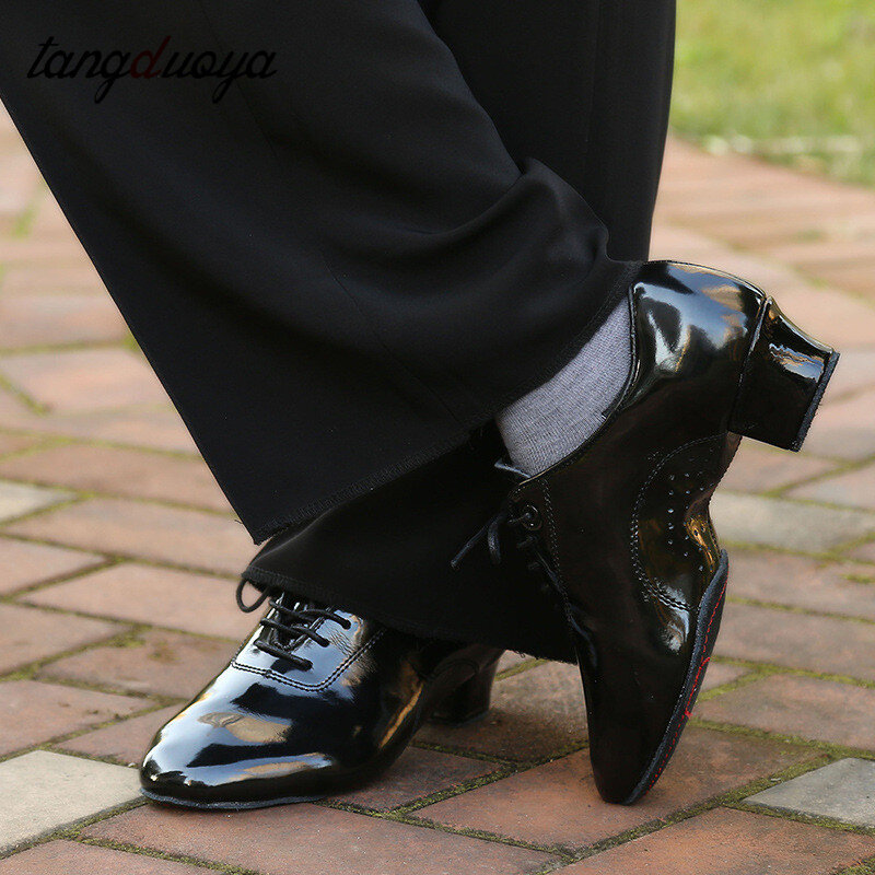 Novo homem latina sapatos de dança ballroom tango homem sapatos de dança latina para o homem menino crianças tênis de dança jazz 3.5cm saltos tamanho 24-45