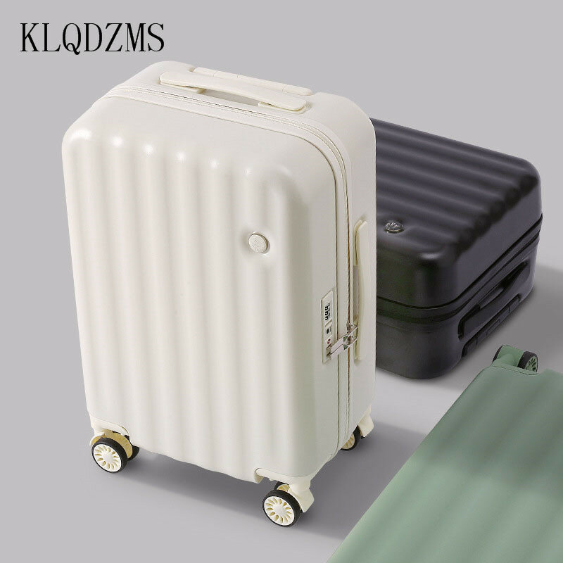Klqdzms 20-inch boarding trole caso 24 polegadas zíper caixa de bloqueio mala de bagagem feminina portátil girador mala sobre rodas
