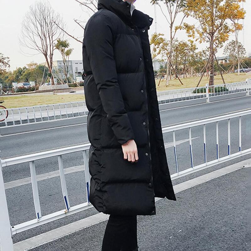 Harajuku Men Parkas Warm Zipper Hooded Coat Thicken Cotton Padded Windbreaker Winter Casual Jacket Male Outerwear Winter Coat