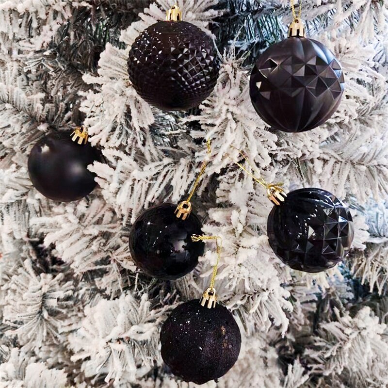 Juego de adornos de bolas de Navidad, decoraciones colgantes de 12 piezas, 4 acabados clásicos, adornos inastillables para el hogar