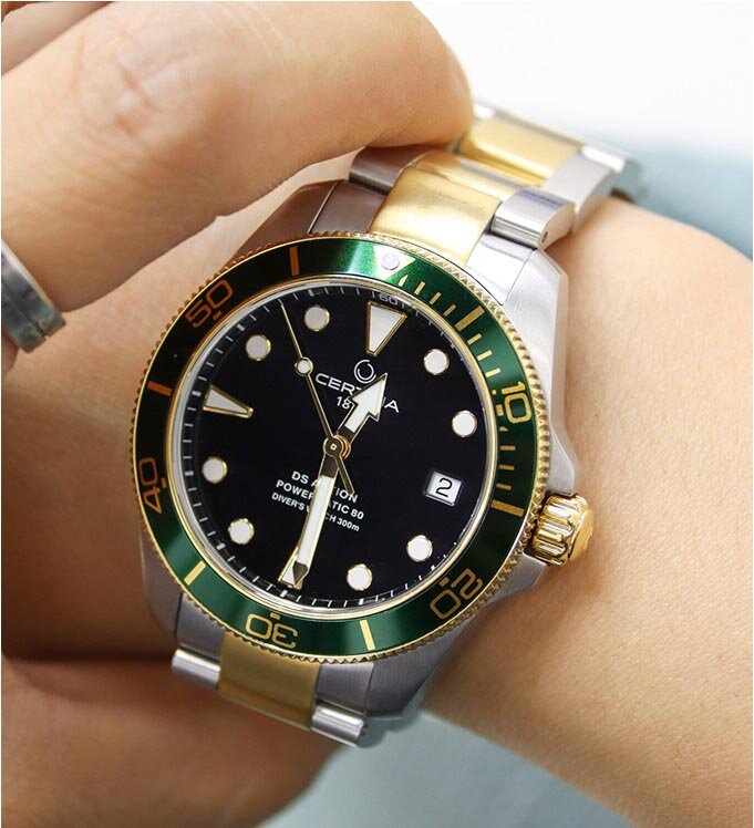 Certina นาฬิกาข้อมือผู้ชาย, นาฬิกาควอตซ์ลำลองสายเหล็กนาฬิกาสำหรับผู้ชายนาฬิกาสำหรับผู้ชาย